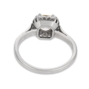 French Art Deco GIA 1.18 carat old mine cut diamond platinum engagement ring
