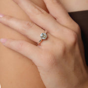 Art Deco GIA 1.44 carat old mine cut diamond 18k white gold engagement ring