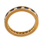 Tiffany & Co. sapphire diamond 18k yellow gold band ring