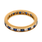 Tiffany & Co. sapphire diamond 18k yellow gold band ring