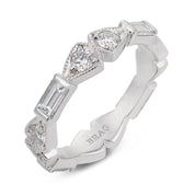 Vintage mixed cut diamond platinum eternity band
