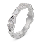 Vintage mixed cut diamond platinum eternity band