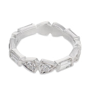 Vintage mixed cut diamond platinum eternity band