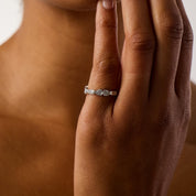 Vintage mixed cut diamond platinum eternity band