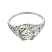 Art Deco diamond platinum engagement ring