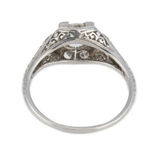 Art Deco diamond platinum engagement ring