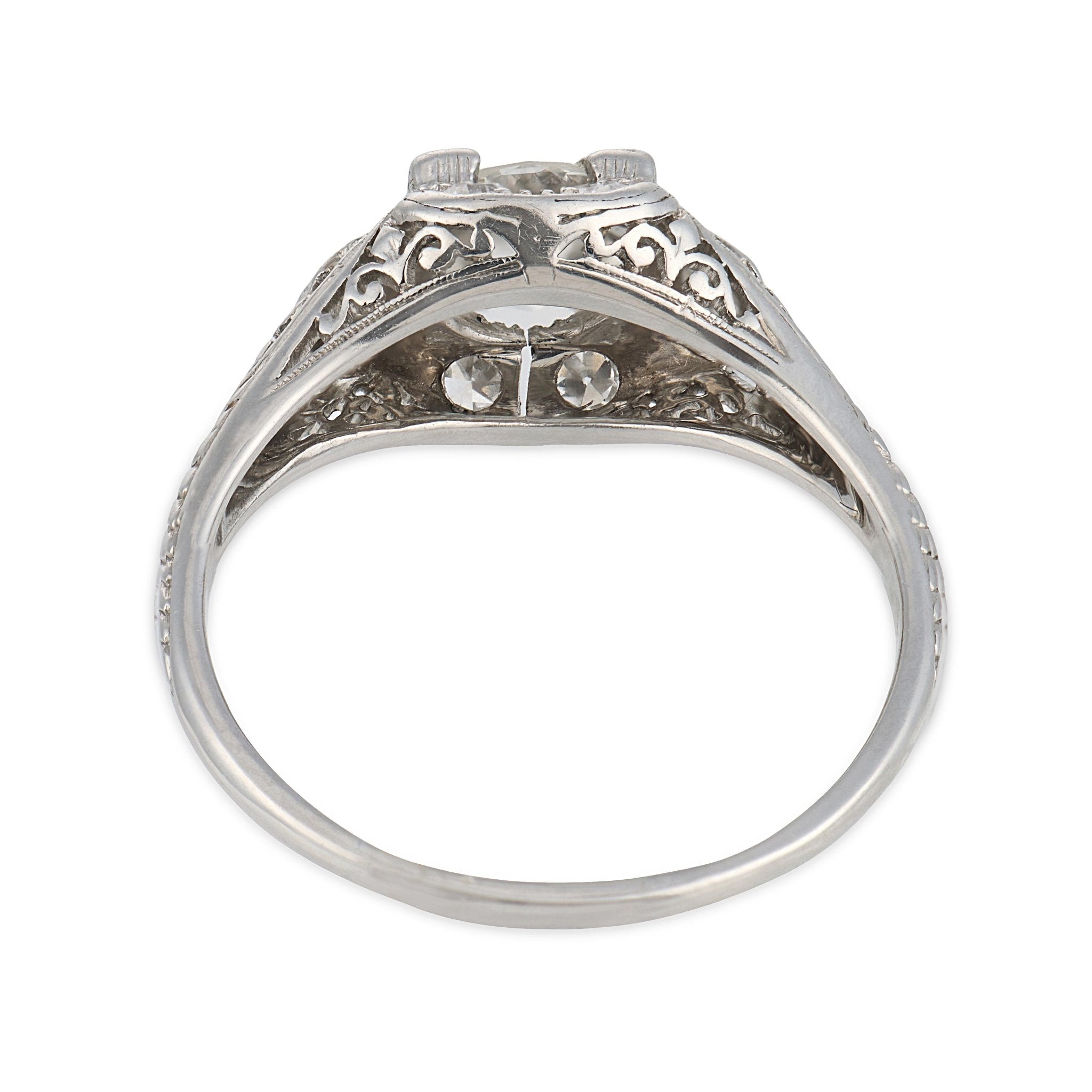 Art Deco diamond platinum engagement ring