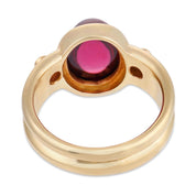 Vintage 3.80 carat tourmaline diamond 14k yellow gold ring