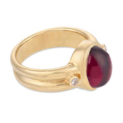 Vintage 3.80 carat tourmaline diamond 14k yellow gold ring