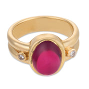 Vintage 3.80 carat tourmaline diamond 14k yellow gold ring