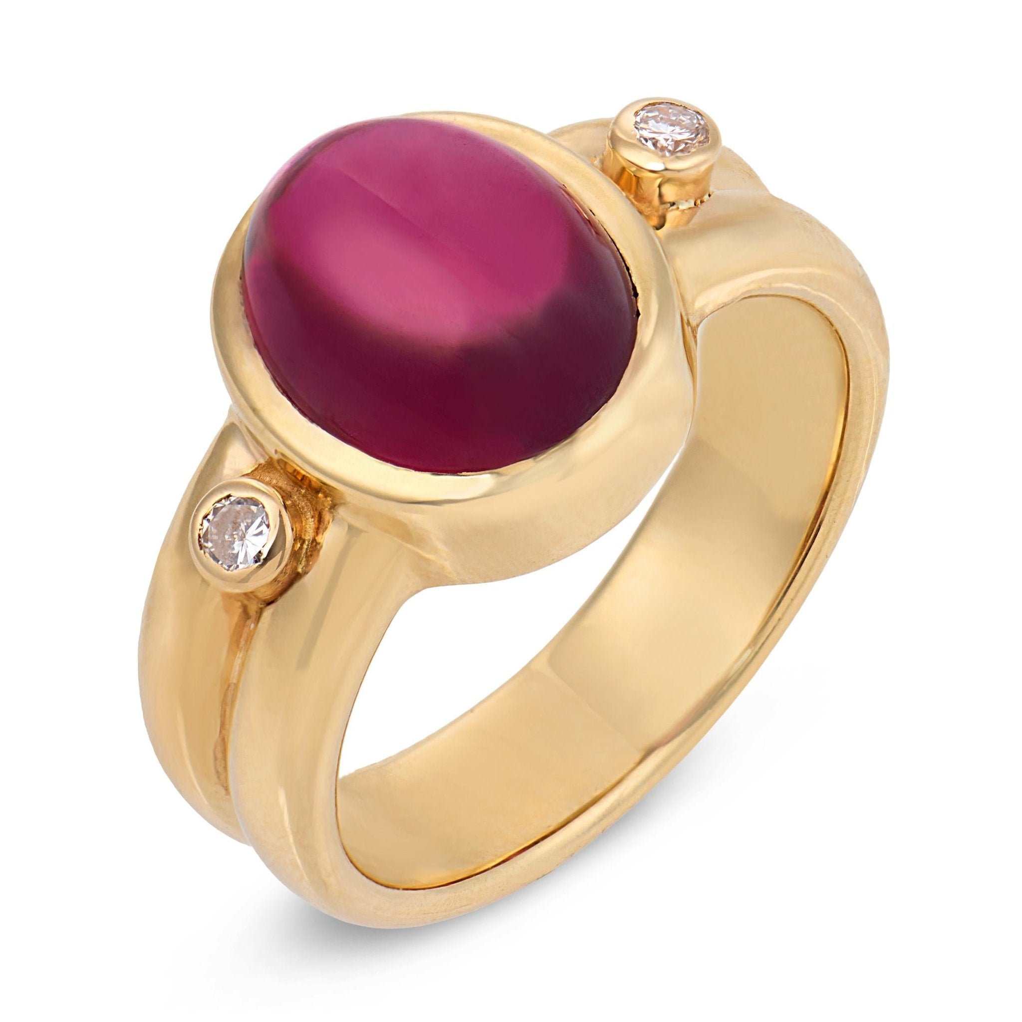 Vintage 3.80 carat tourmaline diamond 14k yellow gold ring