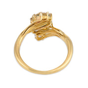 Vintage sapphire diamond 18k yellow gold ring