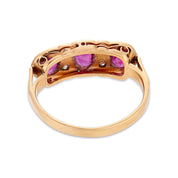 Victorian ruby diamond 18k yellow gold ring