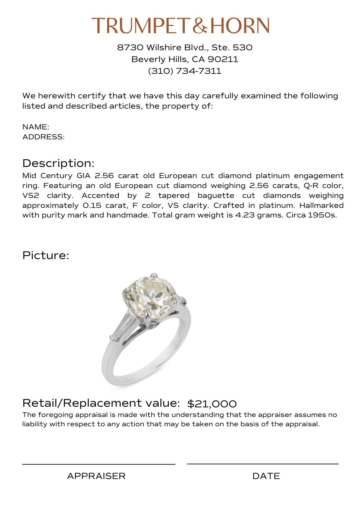 Appraisal Certificate