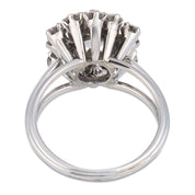 French Mid Century GIA 1.81 carat old mine diamond 18k white gold ring