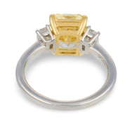 GIA 3.50 carat fancy yellow VVS1 diamond platinum engagement ring