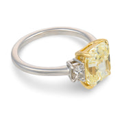 GIA 3.50 carat fancy yellow VVS1 diamond platinum engagement ring
