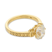 GIA 2.02 carat old mine cut diamond 18k yellow gold engagement ring