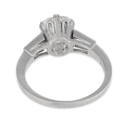 Mid Century GIA 1.15 carat old mine cut diamond platinum engagement ring