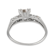 Retro GIA 1.25 carat old mine cut diamond 14k gold engagement ring
