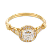 Vintage GIA diamond 18k yellow gold engagement ring