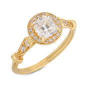 Vintage GIA diamond 18k yellow gold engagement ring