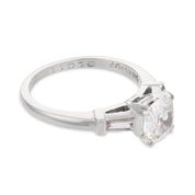 Mid Century GIA 1.02 carat old mine cut diamond platinum engagement ring
