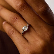 Mid Century GIA 1.02 carat old mine cut diamond platinum engagement ring