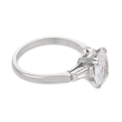 Mid Century GIA 1.53 carat old mine cut diamond platinum engagement ring