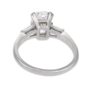 Mid Century GIA 1.53 carat old mine cut diamond platinum engagement ring