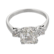 Art Deco GIA 2.01 carat old mine cut diamond platinum engagement ring