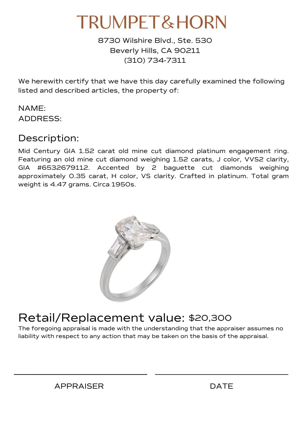 Appraisal Certificate