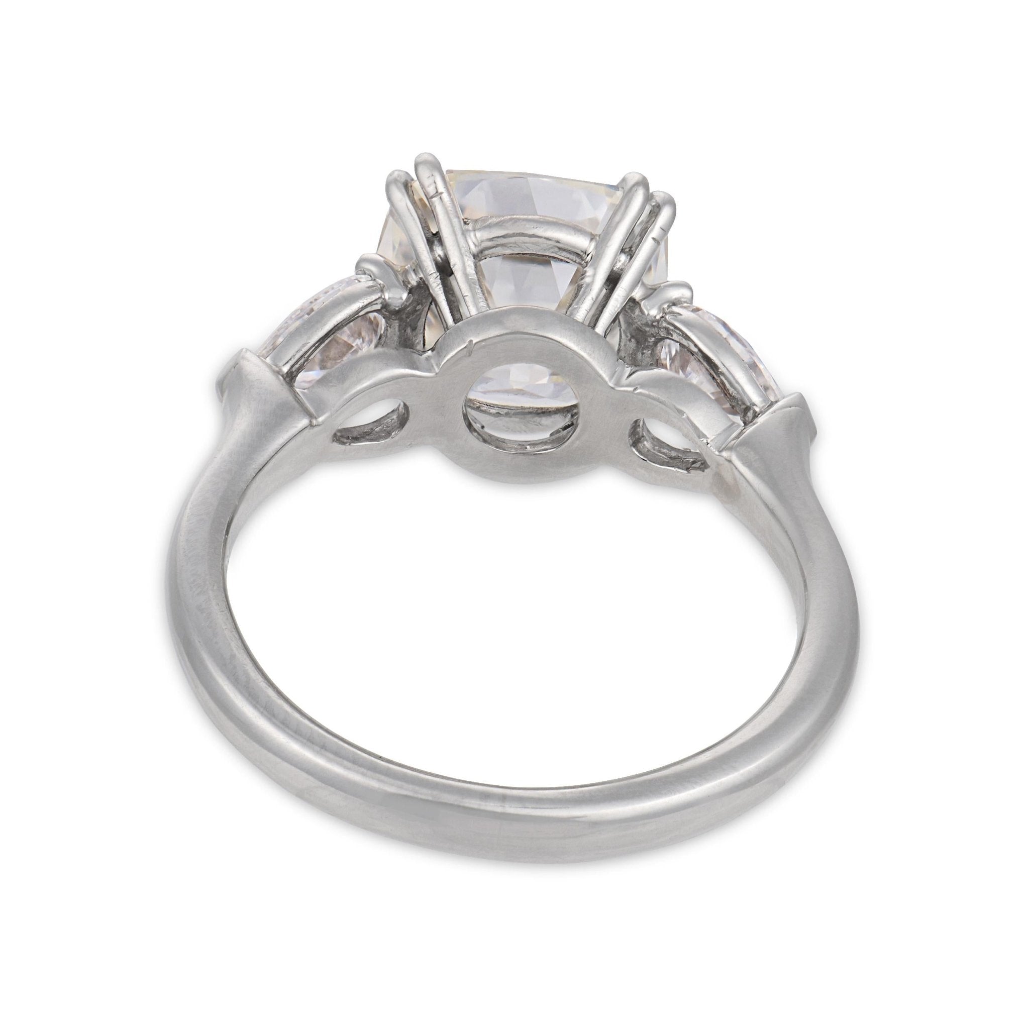 GIA 3.34 carat old mine cut diamond platinum engagement ring