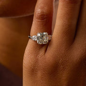 GIA 3.34 carat old mine cut diamond platinum engagement ring