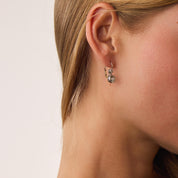 Victorian style 2.23 carat old cut diamond 18k yellow gold platinum earrings