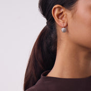 Edwardian style 2.70 carat diamond platinum cluster earrings