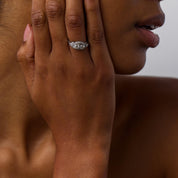 Mid Century 1.10 carat diamond platinum ring