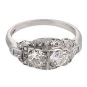 Mid Century 1.10 carat diamond platinum ring