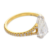 Lugano GIA 1.54 carat rose cut diamond 18k yellow gold engagement ring