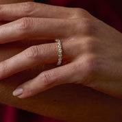 Lugano 1.90 carat oval cut diamond 18k yellow gold eternity band