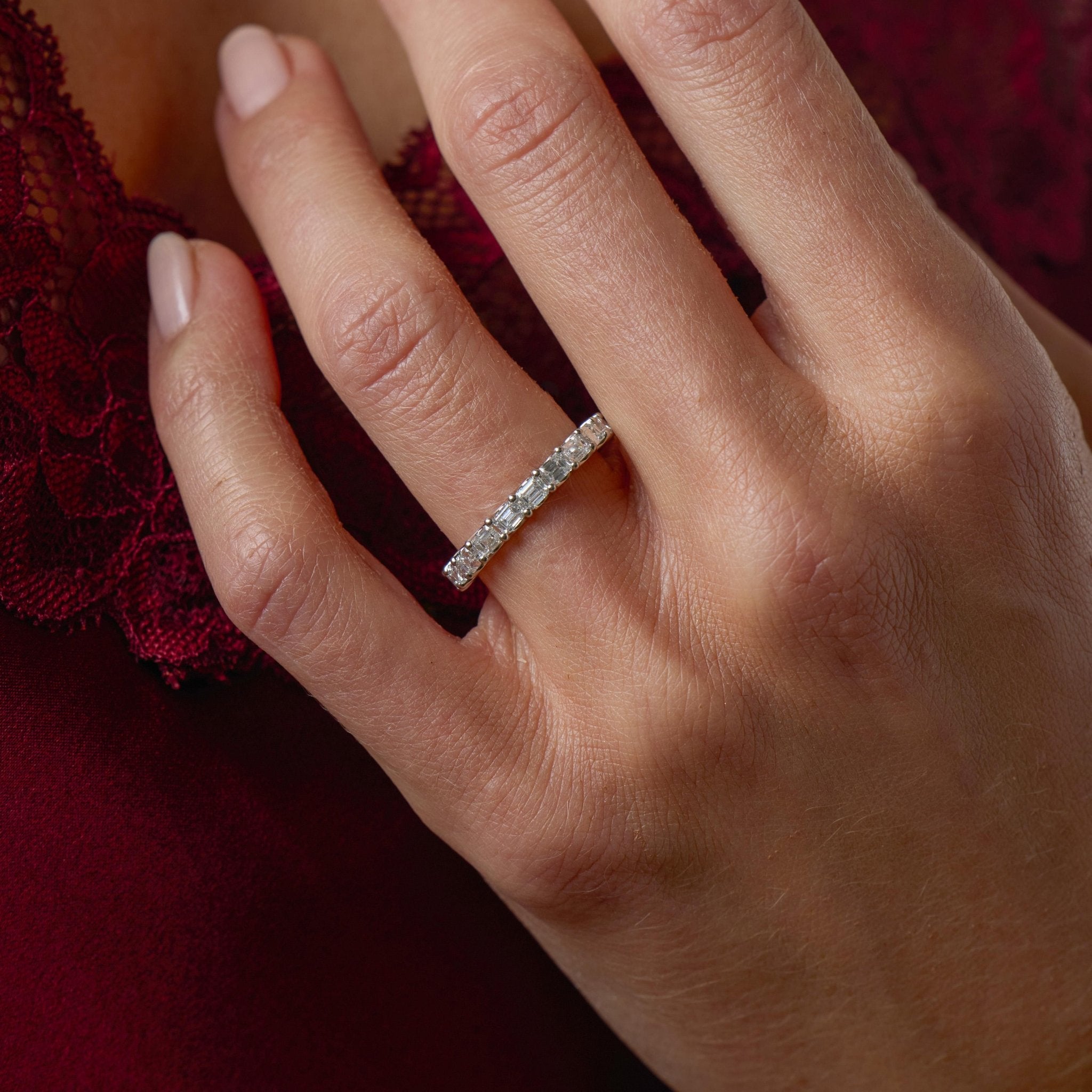 Lugano 2.07 carat diamond 18k white gold eternity band