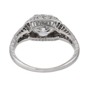 Art Deco GIA 1.40 carat old European cut diamond platinum engagement ring