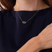 Contemporary GIA 2.02 carat diamond 18k yellow gold necklace