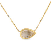 Contemporary GIA 2.02 carat diamond 18k yellow gold necklace