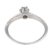 Mid Century diamond 14k white gold solitaire engagement ring
