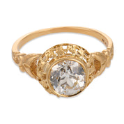 Victorian French GIA 1.51 carat old mine cut diamond 18k gold engagement ring