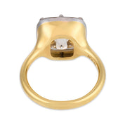 GIA 7.03 carat old mine cut diamond colette 18k gold engagement ring