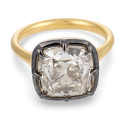 GIA 7.03 carat old mine cut diamond colette 18k gold engagement ring