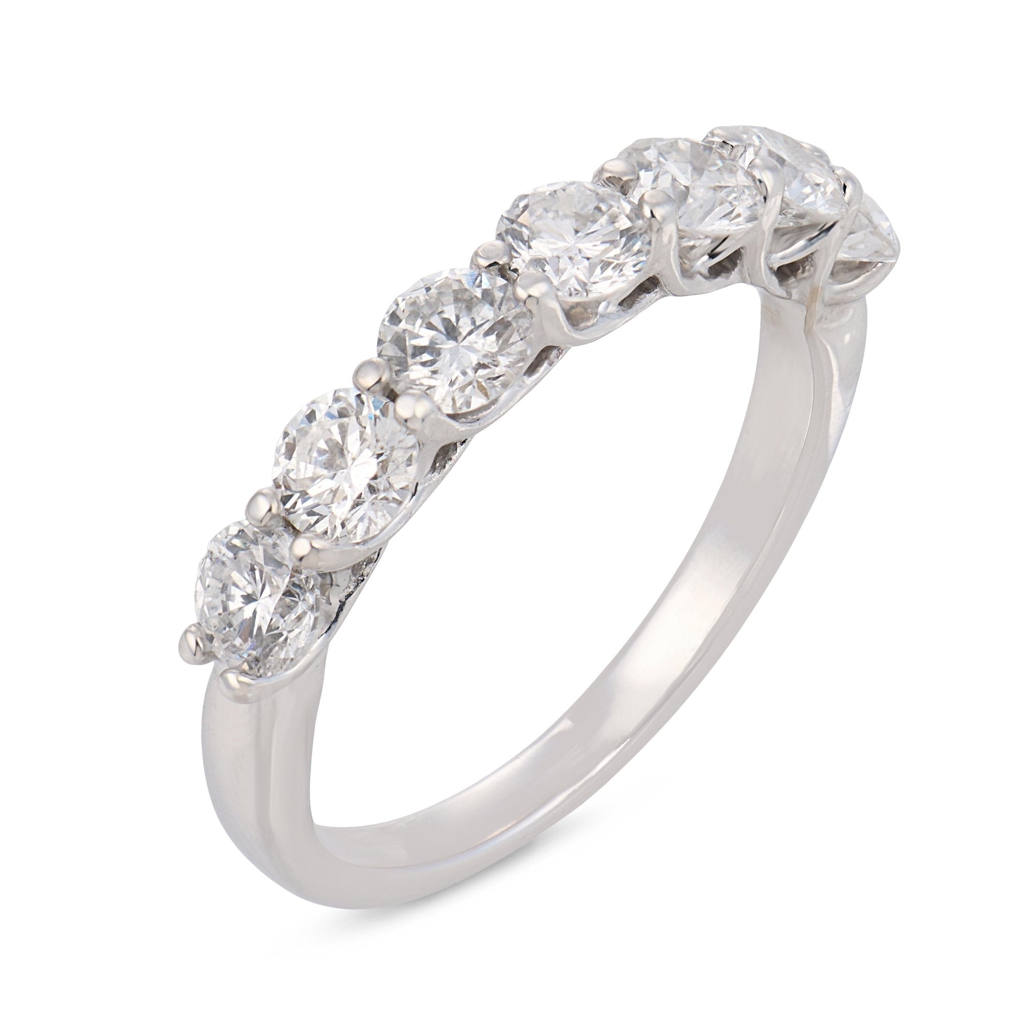 Vintage diamond 18k white gold half eternity band