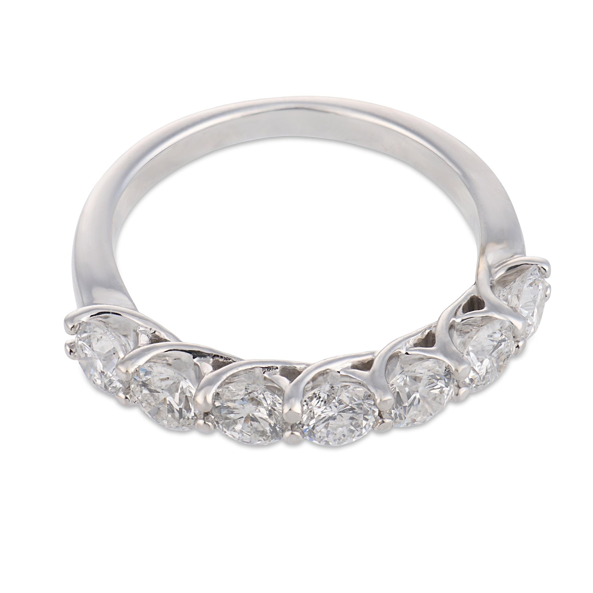 Vintage diamond 18k white gold half eternity band
